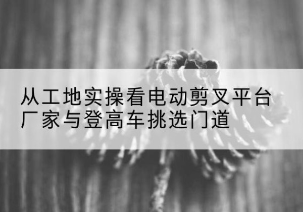 洛浦电动剪叉升降平台厂家-从工地实操看电动剪叉平台厂家与登高车挑选门道