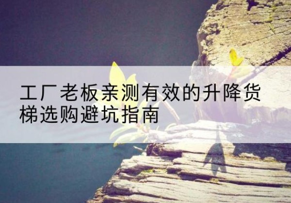 洛浦升降货梯怎么选-工厂老板亲测有效的升降货梯选购避坑指南